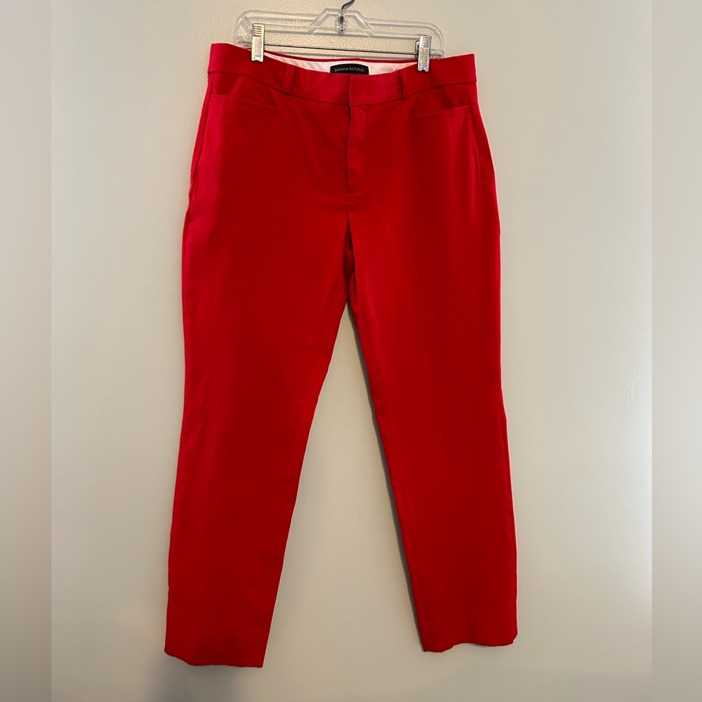 Banana Republic Red Cropped Ankle Pants